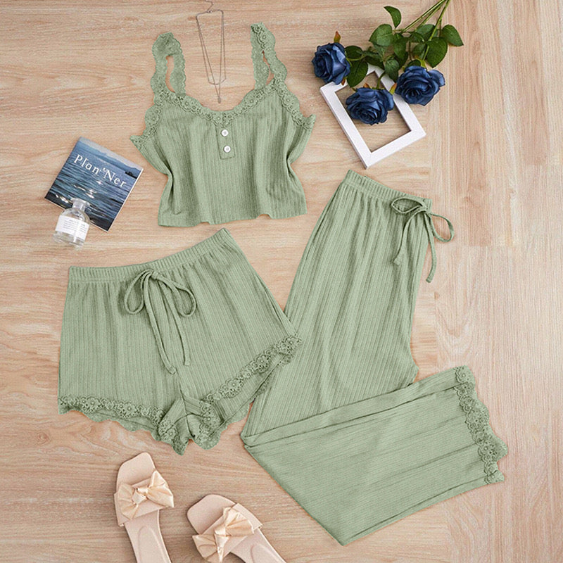 Three Pcs pajama Night wear set (2nd Round Order)