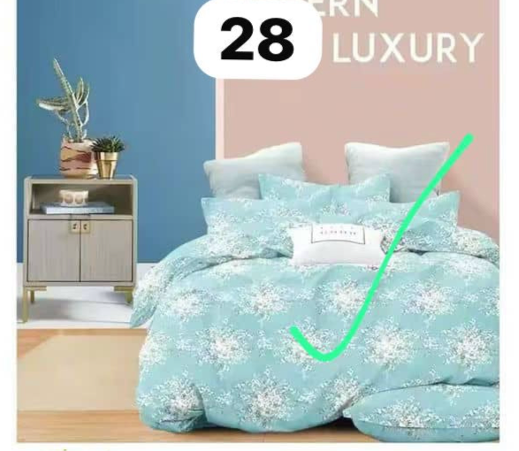 Mashuka ya rangi king size 8 kwa 9 na foronya nne za mito